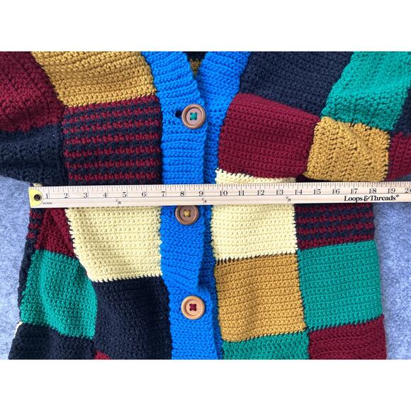 Grandma Cardigan Handmade Crochet Knit Patch Pattern Quilt Pattern - Picture 5 of 8